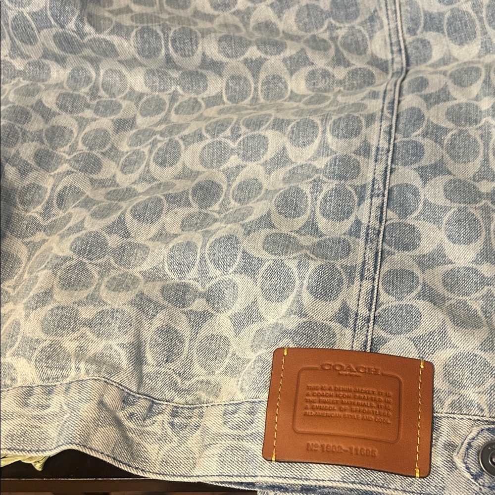 Coach Light Blue Patterned Denim Jacket - image 6